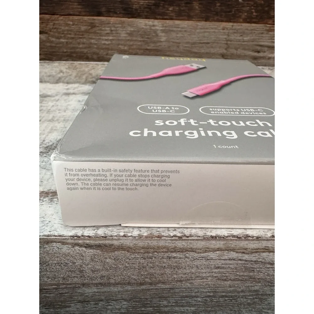 Heyday 6ft USB-A to‎ USB-C Charging Cord Cable – Pink – NIB - MSRP = $15